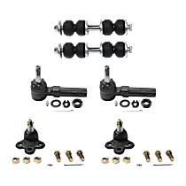 6-Piece Kit Front, Driver and Passenger Side, Lower Ball Joint, For Models With FE1 Soft Ride Suspension, FE3 Sport Suspension, and FE2 Ride and Handling Suspension, Standard Design,  Includes (2)Ball Joint, (2)Tie Rod End and (2)Sway Bar Link