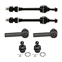 6-Piece Kit Front, Driver and Passenger Side, Outer Tie Rod End,  Includes (2) Ball Joint, (2) Sway Bar Link and (2) Tie Rod End