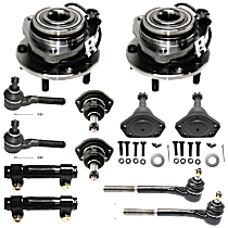 12-Piece Kit Front, Driver and Passenger Side Wheel Hub with Ball Joints, Tie Rod Adjusting Sleeves, and Tie Rod Ends