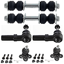 6-Piece Kit Front, Driver and Passenger Side, Lower Ball Joint,  Includes (2)Ball Joint, (2)Tie Rod End and (2)Sway Bar Link