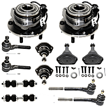 12-Piece Kit Front, Driver and Passenger Side Wheel Hub, AWD, 5 Lugs, With Bearing, With Sensor,  Includes (4) Ball Joint, (2) Sway Bar Link, (4) Tie Rod End, and (2) Wheel Hub