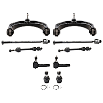 10-Piece Kit Front, Driver and Passenger Side, Upper Control Arm with Ball Joints, Sway Bar Links, and Tie Rod Ends