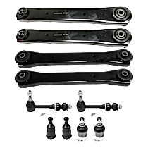10-Piece Kit Front, Driver and Passenger Side, Upper and Lower Control Arm, Four Wheel Drive,  Includes (4) Ball Joint, (4) Control Arm, and (2) Sway Bar Link
