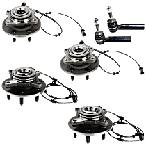 6-Piece Kit Front and Rear, Driver and Passenger Side Suspension Kit, Rear Wheel Drive,  Includes (2) Tie Rod End and (4) Wheel Hub