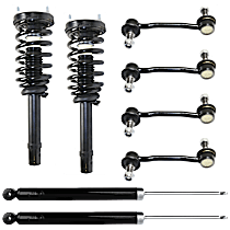 8-Piece Kit Front and Rear, Driver and Passenger Side Suspension Kit, Includes (2) Loaded Strut, (2) Shock Absorber, and (4) Sway Bar Link