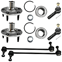 6-Piece Kit Front Suspension Kit, includes (2) Sway Bar Link, (2) Tie Rod End, and (2) Wheel Hub