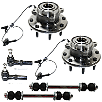 6-Piece Kit Front Suspension Kit, Includes (2) Sway Bar Link, (2) Tie Rod End, and (2) Wheel Hub