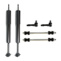 6-Piece Kit Front, Driver and Passenger Side Suspension Kit, Includes (2) Shock Absorber, (2) Sway Bar Link, and (2) Tie Rod End