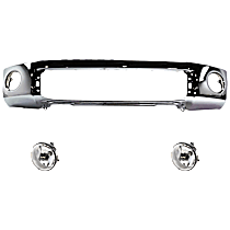 3-Piece Kit Front Bumper, Chrome,  Includes (1) Bumper and (2) Fog Light