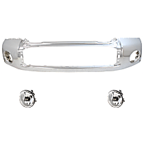 3-Piece Kit Front Bumper, Chrome,  Includes (1) Bumper and (2) Fog Light