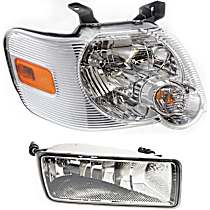 2-Piece Kit Passenger Side Halogen Headlight, With bulb(s), OE Replacement, Includes (1) Fog Light and (1) Headlight