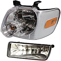 2-Piece Kit Driver Side Halogen Headlight, With bulb(s), OE Replacement, Includes (1) Fog Light and (1) Headlight
