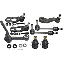 8-Piece Kit Front, Driver and Passenger Side Suspension with Ball Joints, Idler Arm, Pitman Arm, and Sway Bar Links