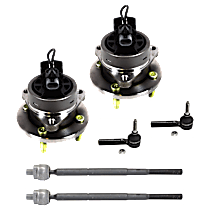 6-Piece Kit Front, Driver and Passenger Side Suspension Kit, Includes (4) Tie Rod End and (2) Wheel Hub