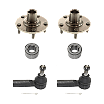 6-Piece Kit Suspension Kit,  Includes (2) Tie Rod End, (2) Wheel Bearing, and (2) Wheel Hub
