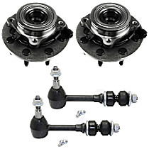 4-Piece Kit Front Suspension Kit, with Sway Bar Link and Wheel Hub