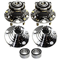 6-Piece Kit Front And Rear, Driver And Passenger Side Suspension Kit, includes Wheel Bearing And Wheel Hub