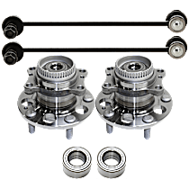 6-Piece Kit Front And Rear, Driver And Passenger Side Suspension Kit, includes Sway Bar Link, Wheel Bearing, And Wheel Hub