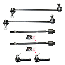 6-Piece Kit Front Suspension Kit, Japan Production Identified By 1st Digit Of VIN J,  Includes (2) Sway Bar Link and (4) Tie Rod End