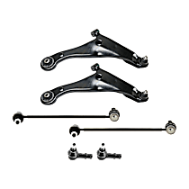 6-Piece Kit Front, Driver and Passenger Side Suspension Kit, Includes (2) Control Arm, (2) Sway Bar Link, and (2) Tie Rod End