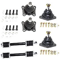 6-Piece Kit Front, Driver and Passenger Side Suspension Kit, Includes (4) Ball Joint and (2) Sway Bar Link