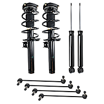 8-Piece Kit Front and Rear, Driver and Passenger Side Suspension Kit, with 55 (mm) Outside Suspension Strut Housing Diameter,  Includes (2) Fully Loaded Strut, (2) Shock, and (4) Sway Bar Link