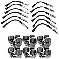 18-Piece Kit Spark Plug Wire, 18-Piece Kit,  Includes (6) Ignition Coil and (1) Spark Plug Wire