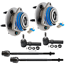 6-Piece Kit Front and Rear Suspension Kit,  Includes (4) Tie Rod End and (2) Wheel Hub