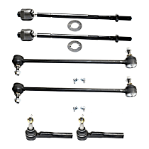 6-Piece Kit Front, Driver and Passenger Side Suspension Kit, Includes (2) Sway Bar Link and (4) Tie Rod End
