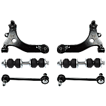 6-Piece Kit Front and Rear, Driver and Passenger Side, Lower Control Arm, Link With 2 Stud(s), Standard Design,  Includes (2) Control Arm and (4) Sway Bar Link
