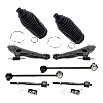 8-Piece Kit Front, Driver and Passenger Side, Lower Control Arm,  Includes (2) Control Arm, (2) Steering Rack Boot, (2) Sway Bar Link, and (2) Tie Rod End