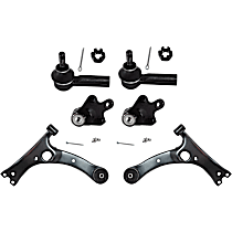 6-Piece Kit Front, Driver and Passenger Side Control Arm, with Ball Joints and Tie Rod Ends