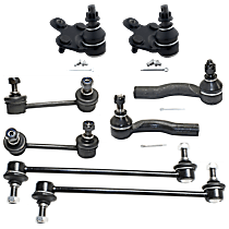 8-Piece Kit Front and Rear, Driver and Passenger Side, Lower, Outer Ball Joint,  Includes (2) Ball Joint, (2) Sway Bar Link, and (2) Tie Rod End