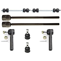8-Piece Kit Front, Driver and Passenger Side Suspension, includes Ball Joint, Sway Bar Link, and Tie Rod End, Non-Greasable