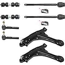 8-Piece Kit Front, Driver and Passenger Side Control Arm Kit, Front Wheel Drive,  Includes (2) Control Arm, (2) Sway Bar Link, and (4) Tie Rod End