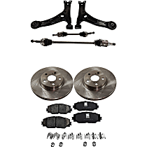 Front Axle Assembly, Front Wheel Drive, Includes Brake Discs, Brake Pad Sets, and Control Arms
