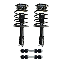 4-Piece Kit Front Suspension Kit, Replaces Strut Assemblies without a Lower Spring Seat Bracket, For Models For Models without Electronic Adjustable Suspension, includes (2) Shock Absorber and Strut Assembly and (2) Sway Bar Link