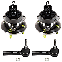 4-Piece Kit Front, Driver and Passenger Side Suspension Kit, 4-Wheel ABS, with 4 Stud Hub,  Includes (2) Tie Rod End and (2) Wheel Hub