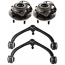 4-Piece Kit, Front, Driver And Passenger Side Suspension Kit, includes Control Arm And Wheel Hub