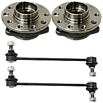 4-Piece Kit, Front Suspension Kit, includes Sway Bar Link And Wheel Hub