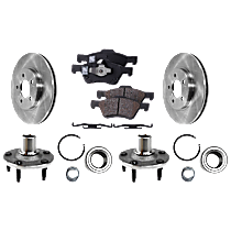 6-Piece Kit Front Brake Disc and Pad Kit, Plain Surface, 5 Lugs, 4WD, With Rear Disc Brake, Premier, 3.0L 6Cyl,  Includes (2) Brake Disc, (1) Brake Pad Set, and (2) Wheel Hub