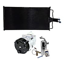 3-Piece Kit A/C Compressor Kit, 4.6L 8Cyl, SOHC, With Clutch, 8-Groove Pulley,  Includes (1) A/C Compressor, (1) A/C Condenser, and (1) A/C Service Kit (A/C Accumulator, A/C Orifice Tube, and A/C O-Ring and Gasket Seal Kit)