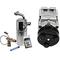 2-Piece Kit A/C Compressor Kit, 4.2L 6Cyl, With Clutch, 6-Groove Pulley,  Includes (1) A/C Compressor and (1) A/C Service Kit (A/C Accumulator, A/C Expansion Valve, A/C Orifice Tube, and A/C O-Ring and Gasket Seal Kit)