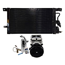 A/C Compressor Kit, 6-Groove Pulley, includes A/C Condenser, and A/C Service Kit (A/C Accumulator, A/C Discharge and Liquid Line, and A/C O-Ring and Gasket Seal Kit)