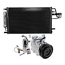 3-Piece Kit A/C Compressor Kit, 2.7L 6Cyl, With Clutch, 6-Groove Pulley,  Includes (1) A/C Compressor, (1) A/C Condenser, and (1) A/C Service Kit (A/C Expansion Valve, A/C Receiver Drier, and A/C O-Ring and Gasket Seal Kit)
