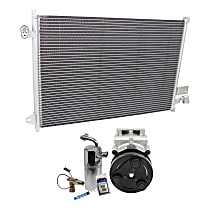 A/C Compressor Kit, 6-Groove Pulley, includes A/C Condenser, and A/C Service Kit (A/C Orifice Tube, A/C Receiver Drier, and A/C O-Ring and Gasket Seal Kit)