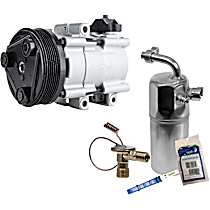2-Piece Kit A/C Compressor Kit, 2.5L 6Cyl, With Clutch, 6-Groove Pulley,  Includes (1) A/C Compressor and (1) A/C Service Kit (A/C Accumulator, A/C Orifice Tube, and A/C O-Ring and Gasket Seal Kit)