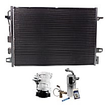 3-Piece Kit A/C Compressor, 6-Groove Pulley, includes A/C Condenser, and A/C Service Kit (A/C Expansion Valve, A/C Expansion Valve, A/C Receiver Drier, and A/C O-Ring and Gasket Seal Kit)