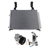 A/C Compressor Kit, 6-Groove Pulley, includes A/C Condenser, and A/C Service Kit (A/C Expansion Valve, A/C Expansion Valve, A/C O-Ring and Gasket Seal Kit, and Drier Desiccant Element)