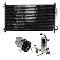 3-Piece Kit A/C Compressor Kit, 3.2L 6Cyl, With Clutch, 6-Groove Pulley,  Includes (1) A/C Compressor, (1) A/C Condenser, and (1) A/C Service Kit (A/C Expansion Valve, A/C Receiver Drier, and A/C O-Ring and Gasket Seal Kit)